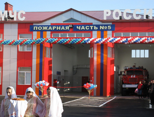 Новая пожарная часть МЧС в поселке Белиджи Дербентского района. 14 декабря 2011 г. Фото Тимура Исаева для "Кавказского узла"