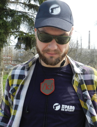 Иван Лысункин на пикетеза снятие ограничений на самооборону граждан. Волгоград, 13 апреля 2014 г. Фото Татьяны Филимоновой для "Кавказского узла"
