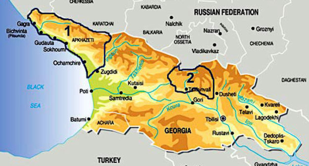 Южная Осетия (2) на карте. Карта с сайта www.liveastrology.org