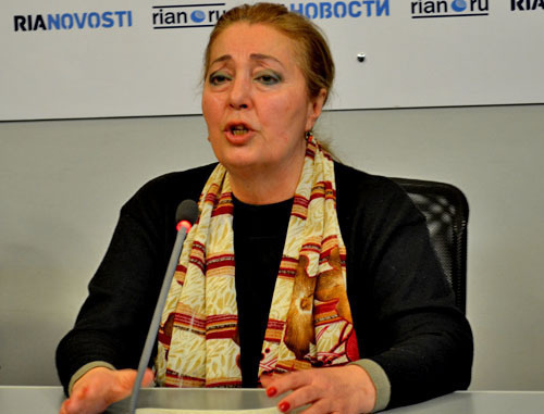 Нана Цителашвили-Ермакова во время пресс-конференции в Тбилисском международном пресс-центре РИА Новости. Тбилиси, 14 декабря 2012 г. Фото Эдиты Бадасян для "Кавказского узла"