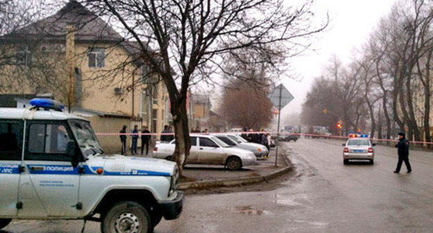 Место, где был убит Зейтун Бозиев. Нальчик, 29 января 2013 г. Фото: министерство внутренних дел по Кабардино-Балкарской республике, http://07.mvd.ru