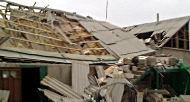 Дагестан, Каякентский район, село Дружба, 13 февраля 2013 г. Дом, пострадавший от взрыва бытового газа. Фото пресс-службы ГУ МЧС по Республике Дагестан, http://www.05.mchs.gov.ru