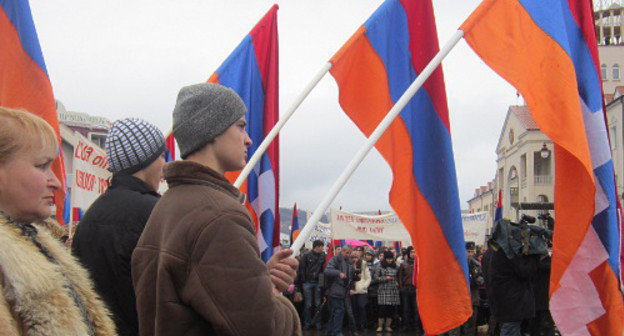 Нагорный Карабах, 13 февраля 2013 г. Митинг, посвященный  25-летию начала движения за независимость Нагорного Карабаха. Фото Алвард Григорян для "Кавказского узла"