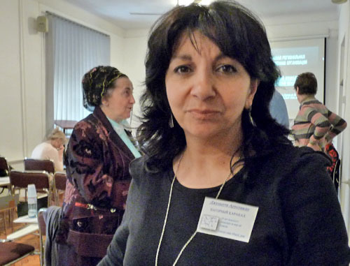 Участница конференции "За мир на Южном Кавказе"
Джульетта Арустамян, президент НПО "Гармония". Ереван, 25 марта 2013 г. Фото Армине Мартиросян для «Кавказского узла»
Участница конференции "За мир на Южном Кавказе"
Джульетта Арустамян, президент НПО "Гармония". Ереван, 25 марта 2013 г. Фото Армине Мартиросян для «Кавказского узла»