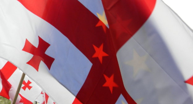 Флаг Грузии. Фото Беслана Кмузова для "Кавказского узла"