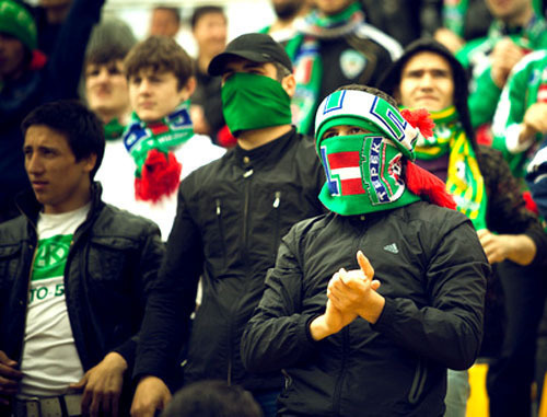 Болельщики футбольного клуба «Терек».
Фото: Федор Обмайкин / Югополис