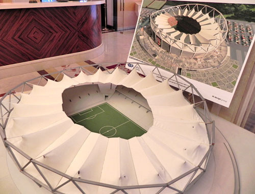 Макет нового стадиона во Владикавказе. 3 июля 2013 г. Фото Дмитрия Тамерланова для "Кавказского узла"