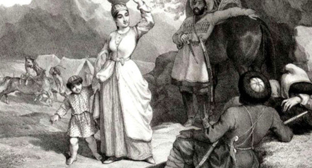 П.С. Руссель. Черкесы, 40-е годы XIX в. Фото aheku.org