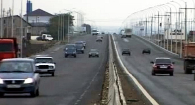 Участок федеральной трассы "Кавказ" в район Хасавюрта. Кадр из видеорепортажа тедеканала РГВК "Дагестан", rgvktv.ru