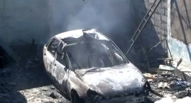 На месте спецоперации в Дербенте. 27 сентября 2013 г. Кадр из видео www.youtube.com