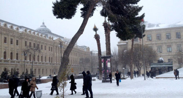 Снег в Баку. Февраль 2014 г. Фото http://news.day.az/