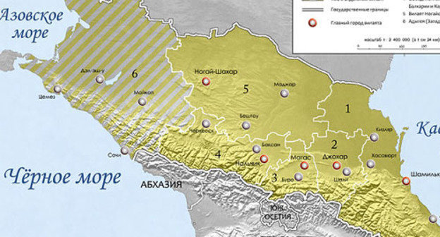 Карта Имарата Кавказ. Фото: Alfer1002, http://commons.wikimedia.org/
