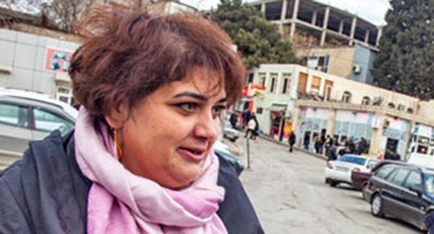Обозреватель азербайджанской службы радио «Свобода» Хадиджа Исмайлова. Баку, 18 февраля 2014 г. Фото Азиза Каримова для "Кавказского узла"