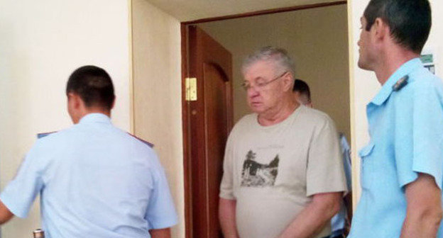 Михаил Столяров (в центре) в зале суда. Астрахань, август 2014 г. Фото Елены Гребенюк для "Кавказского узла"