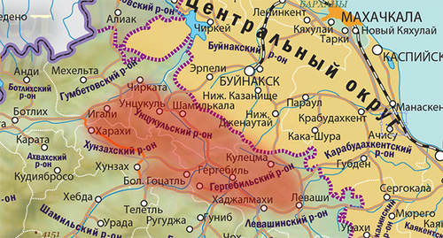 Зона режима КТО в Унцукульском и Гергебильском районах Дагестана. Карта "Кавказского узла" Зона режима КТО в Унцукульском и Гергебильском районах Дагестана. Карта "Кавказского узла"