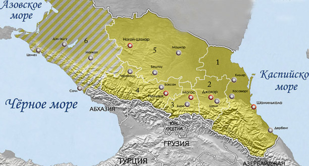Карта Имарата Кавказ. Фото: Alfer1002 https://ru.wikipedia.org