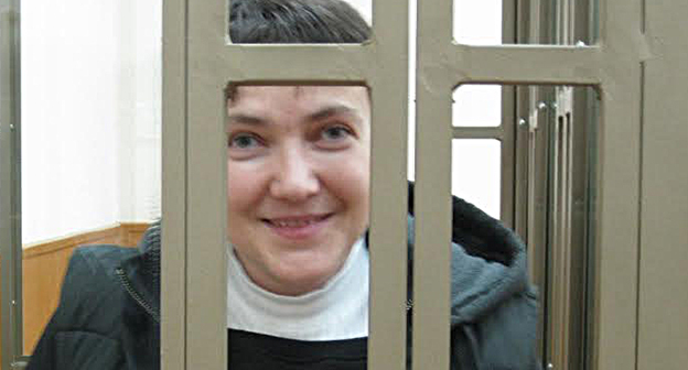 Надежда Савченко в зале Донецкого городского суда, 15 октября 2015 года. Фото Константина Волгина для "Кавказского узла"