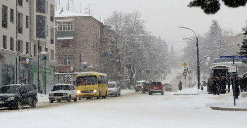 Снегопад. Степанакерт. Фото Алвард Григорян для "Кавказского узла"