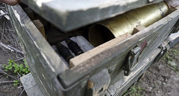 Ящик со снарядами. Фото: © Sputnik/ Асатур Есаянц, http://www.sputnikarmenia.ru/karabah/20160408/2858090.html