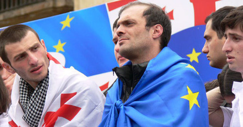 Акция "Единого национального движения" под девизом "Грузия - Европейский выбор". Тбилиси, март 2016 г. Фото Эдиты Бадасян для "Кавказского узла"