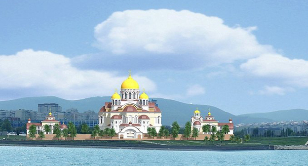 Утвержденный проект морского кафедрального собора в Новороссийске. Фото: https://www.change.org/p/патриарху-московскому-и-всея-руси-не-допустите-строительства-в-мемориальной-зоне-малой-земли?source_location=petitions_share_skip