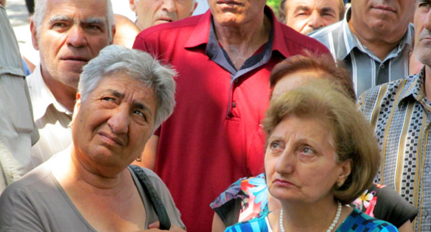 Акция протеста бывших работников завода "Наирит". Ереван, 14 июля 2016 г. Фото Тиграна Петросяна для "Кавказского узла"