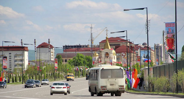 Грозный, проспект Путина. Фото магомеда Магомедова для "Кавказского узла"