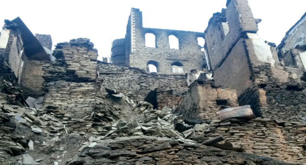 Последствия пожара в селении Мокок. Цунтильский район Дагестана. Август 2016 г. Фото Уммы Магомадовой для "Кавказского узла"