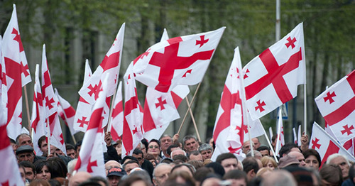 Митинг сторонников "Единого национального движения". Фото http://sputnik-georgia.ru/incidents/20160822/233046887.html