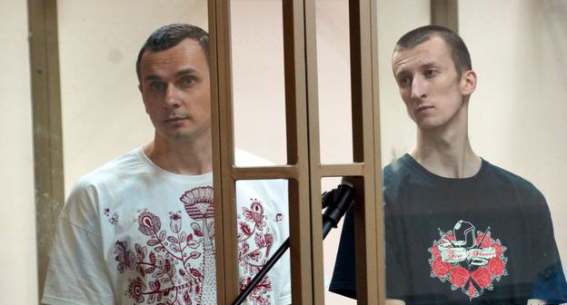 Олег Сенцов и Александр Кольченко на суде. Фото: Антон Наумлюк, RFE/RL