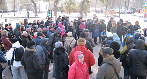 митинг обманутых дольщиков ЖК «Европейский» в Ростове-на-Дону, 28 января 2017 года. Фото Константина Волгина для "Кавказского узла"