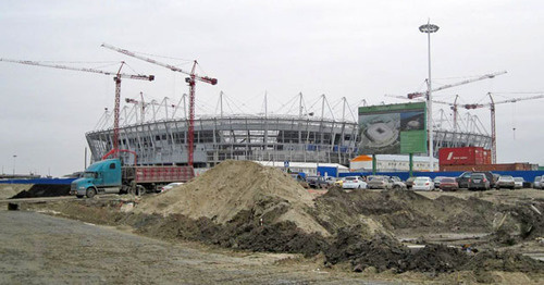 Строительство стадиона Ростов-Арена в Ростове-на-Дону. Фото Константина Волгина для "Кавказского узла"
