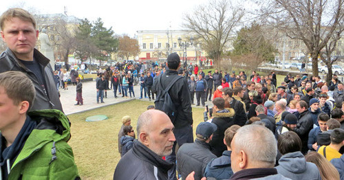 Антикоррупционный митинг. Астрахань, 26 апреля 2017 г. Фото Елены Гребенюк для "Кавказского узла" Антикоррупционный митинг. Астрахань, 26 апреля 2017 г. Фото Елены Гребенюк для "Кавказского узла"