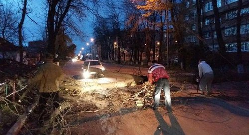 Последствия шквалистого ветра во Владиковказе. Фото Пресс-служба АМС Владикавказа
