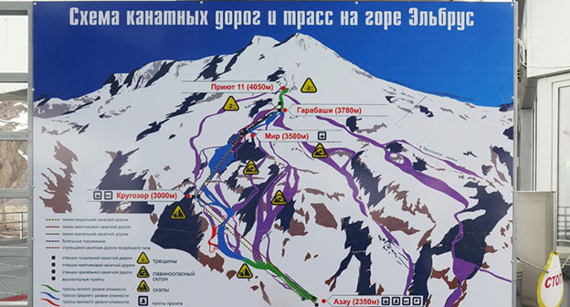 Схема канатных дорог на Эльбрусе. Фото https://www.risk.ru/blog/202183