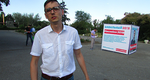 Юрист волгоградского штаба Навального Роман Зайцев/ Фото Вячеслава Ященко для "Кавказского узла" Юрист волгоградского штаба Навального Роман Зайцев/ Фото Вячеслава Ященко для "Кавказского узла"