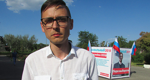 Юрист волгоградского штаба Навального Роман Зайцев/ Фото Вячеслава Ященко для "Кавказского узла" Юрист волгоградского штаба Навального Роман Зайцев/ Фото Вячеслава Ященко для "Кавказского узла"