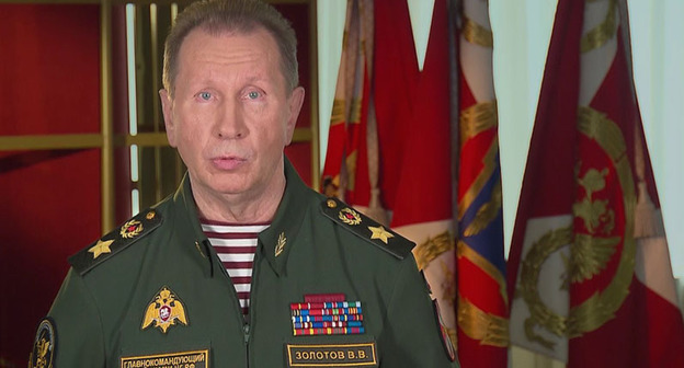 Виктор Золотов. Кадр из видео пользователя Федеральная служба войск национальной гвардии Российской Федерации (Росгвардия)https://www.youtube.com/channel/UC-TedW7Z_ekP-5gY4DWdzmw  