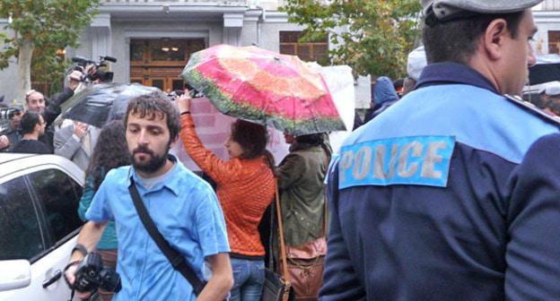 Акция протеста в поддержку арестованных после столкновений с полицией 5 ноября. Ереван, 9 ноября 2013 г. Фото Армине Мартиросян для "Кавказского узла"