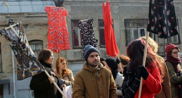 Участники акции в Грузии против насилия над женщинами. Фото "Батумелеби" для "Кавказского узла"