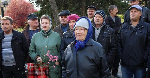Пикет шахтеров в Гуково. 23 октября 2017 г. Фото Вячеслава Прудникова для "Кавказского узла"