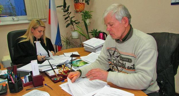 Владимир Васильченко выступает в Центральном районном суде Волгограда 29 января 2018 г. Фото Вячеслава Ященко для "Кавказского узла"