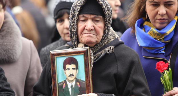 Акция памяти жертв Ходжалинской трагедии в Баку. 26 февраля 2018 года. Фото Азиза Каримова для "Кавказского узла"