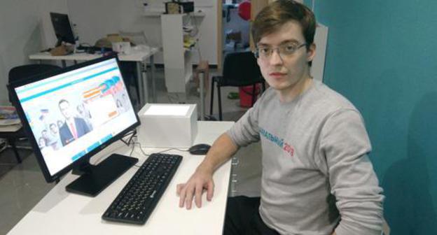 Константин Зыков в штабе Навального, октябрь 2017 года. Фото Светланы Кравченко для "Кавказского узла"