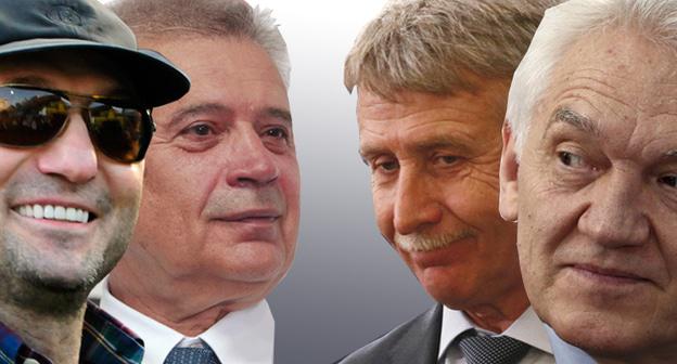 Сулейман Керимов, Вагит Алекперов, Леонид Михельсон и Геннадий Тимченко (слева направо). Фото: REUTERS/Sergei Karpukhin/Files, REUTERS/Sergei Karpukhin, REUTERS/Sergei Rasulov/ NewsTeam,  REUTERS/Sergei Karpukhin