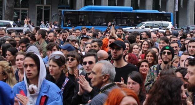 Участники акции протеста "За нашу свободу". Тбилиси, 12 мая 2018 года. Фото Инны Кукуджановой для "Кавказского узла".