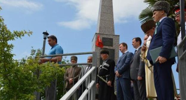 Траурный митинг в ауле Большой Кичмай, 21 мая 2018 год. Фото: Аскер Сохт для "Кавказского узла"