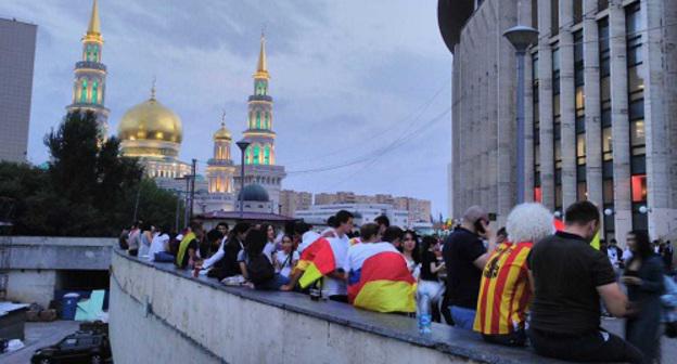 Болельщики Мурата Гассиева в Москве. Фото Алана Цхурбаева для "Кавказского узла". 