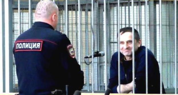 Тимур Хамхоев в военном суде Нальчика. Кадр видео "Кавказского узла"
