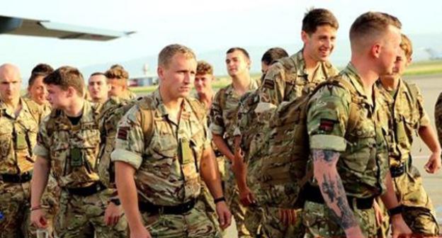 Прибытие британских солдат в Грузию для участия в учениях "Достойный партнер-2018". Фото: пресс-служба Министерства обороны Грузии. https://mod.gov.ge/ge